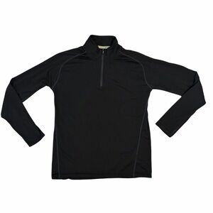 Smartwool Long Sleeve Top Quarter Zip Merino Wool 150 Base Layer Black Mens M